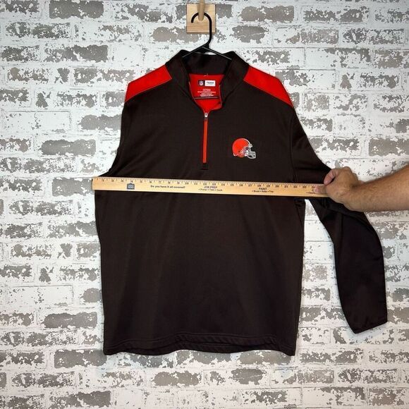 NFL team apparel Cleveland browns long sleeve 1/4 zip pullover - Picture 4 of 5